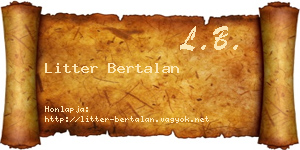 Litter Bertalan névjegykártya
